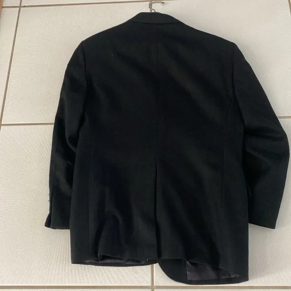 Vintage 90’s Overqualified men’s black wool jacket sequined Paris Eiffel Tower L - Picture 8 of 9